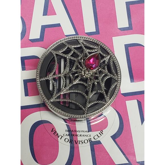 BBW Sparkly Spider Web Gem Visor & Vent Clip Car Fragrance Holder Scent Decor - Picture 1 of 2